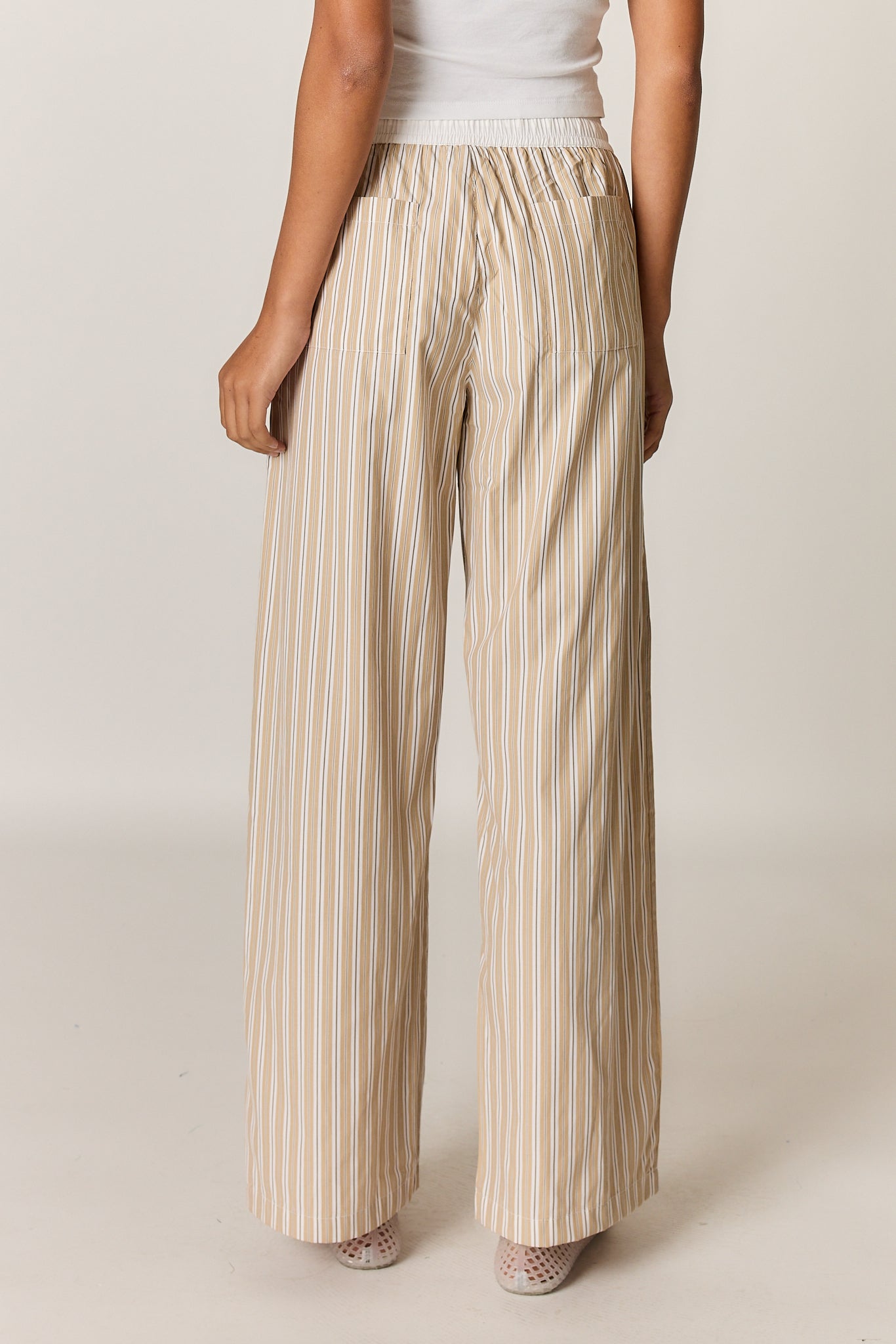 Alma Pocket Pant Tan Stripe