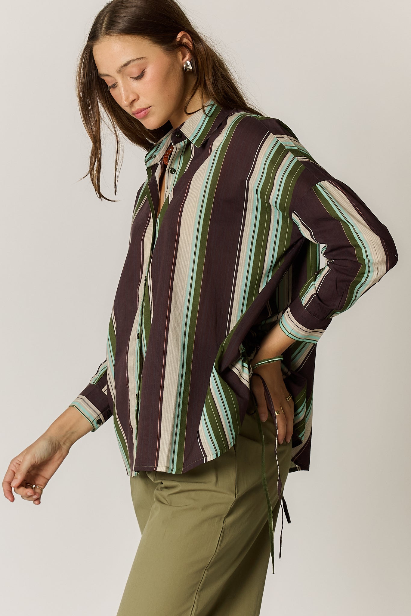 Joni Shirt Burgundy Stripe