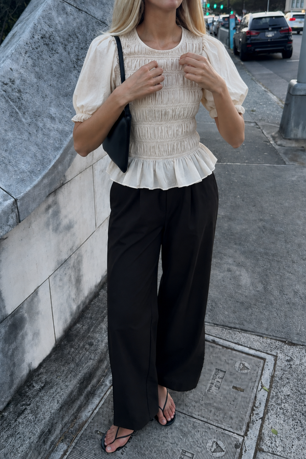 Pyke Shirred Top Coconut