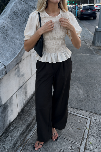 Pyke Shirred Top Coconut