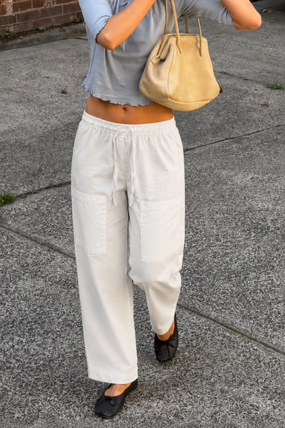 Alma Pocket Pant White Twill