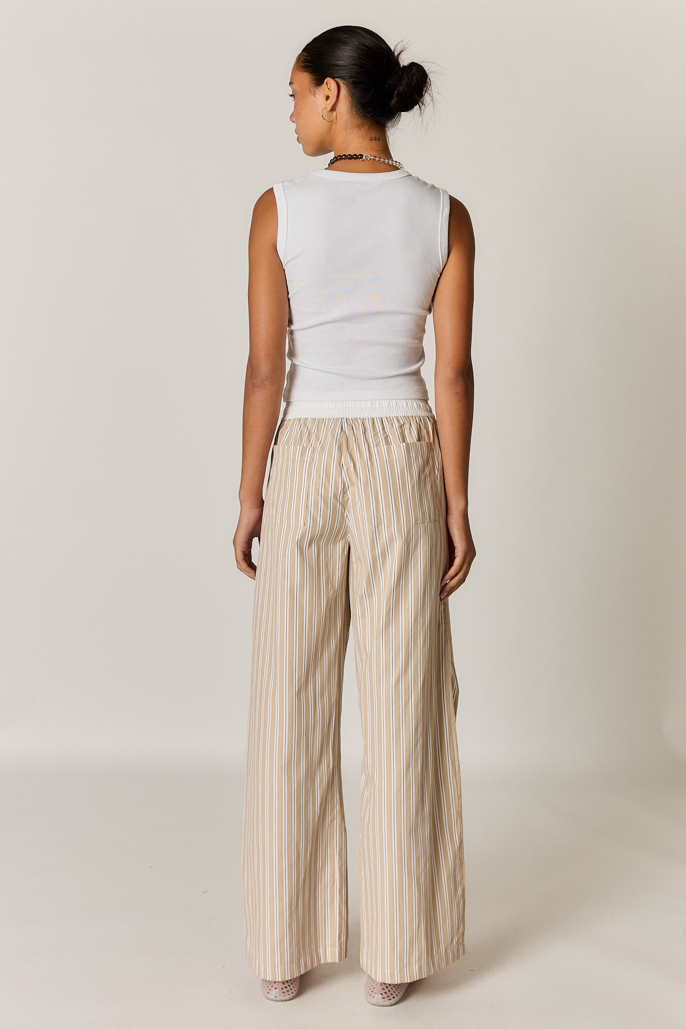 Alma Pocket Pant Tan Stripe