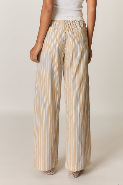 Alma Pocket Pant Tan Stripe