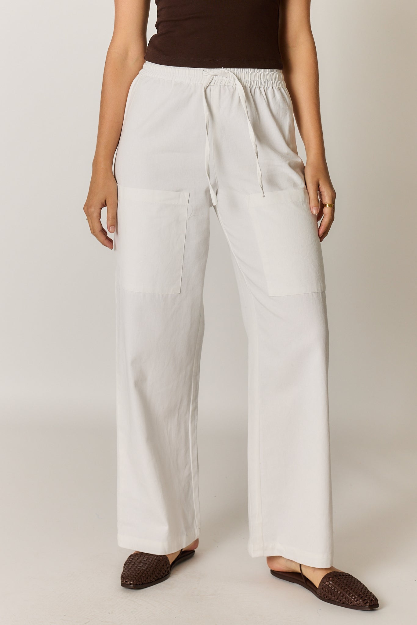 Alma Pocket Pant White Twill