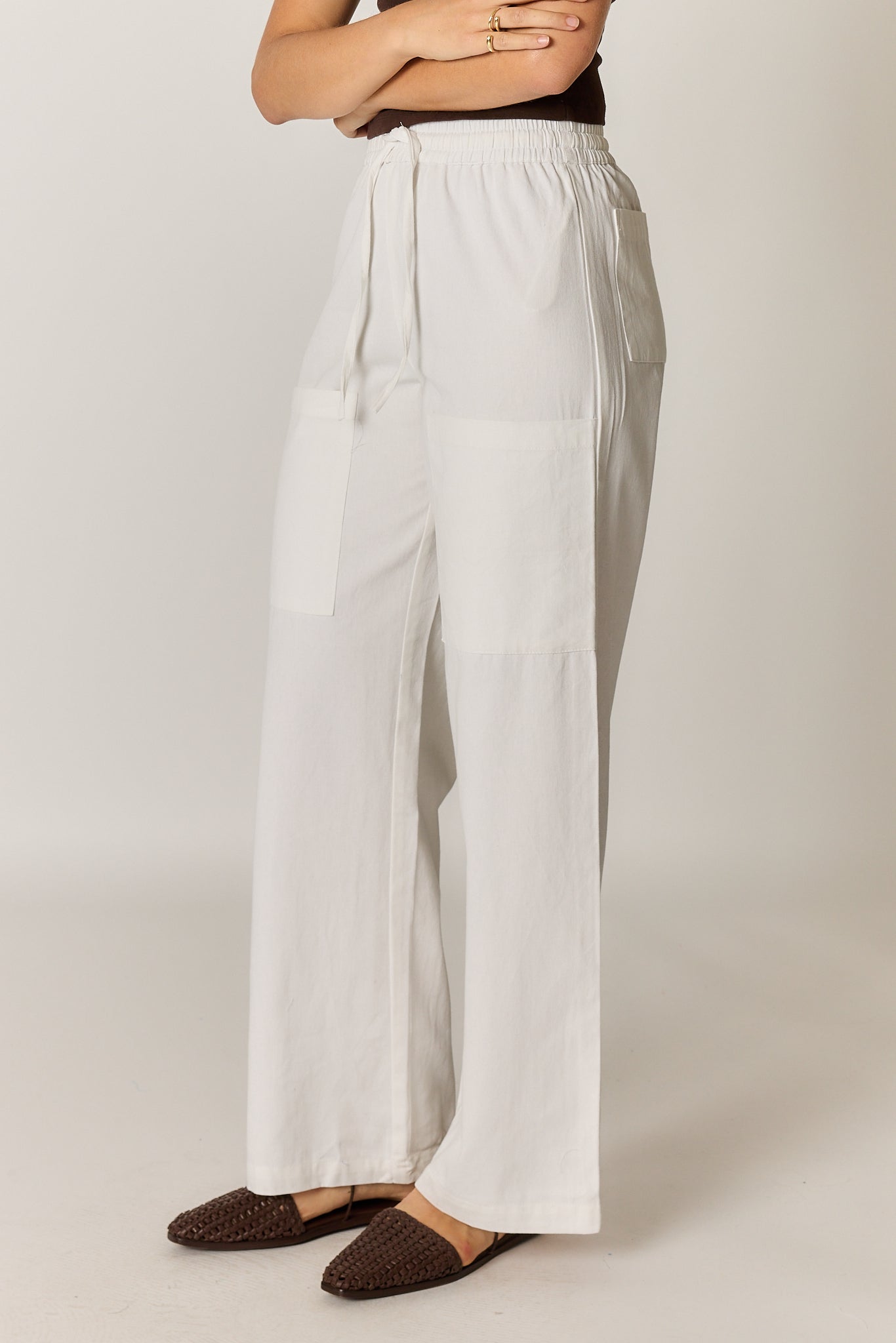 Alma Pocket Pant White Twill
