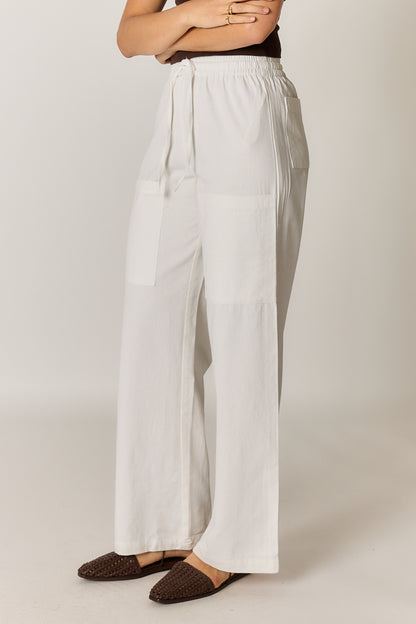 Alma Pocket Pant White Twill