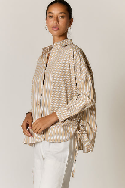 Joni Shirt Tan Stripe
