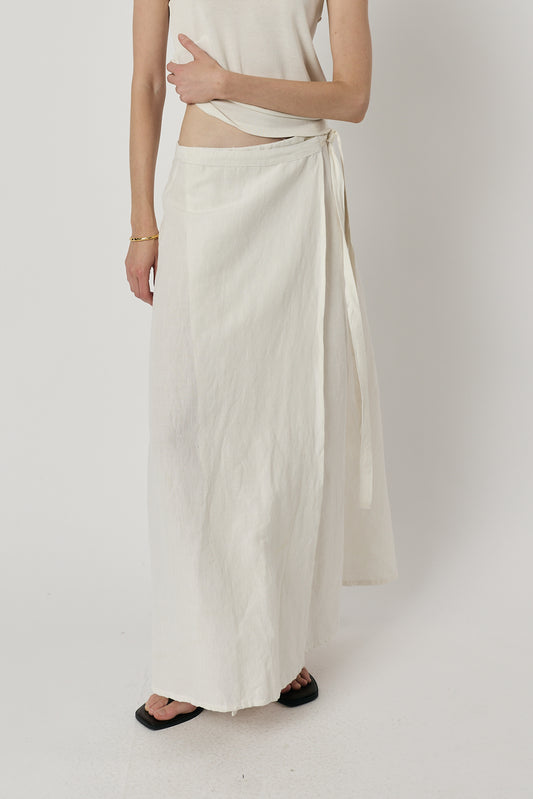 Malin Wrap Skirt White
