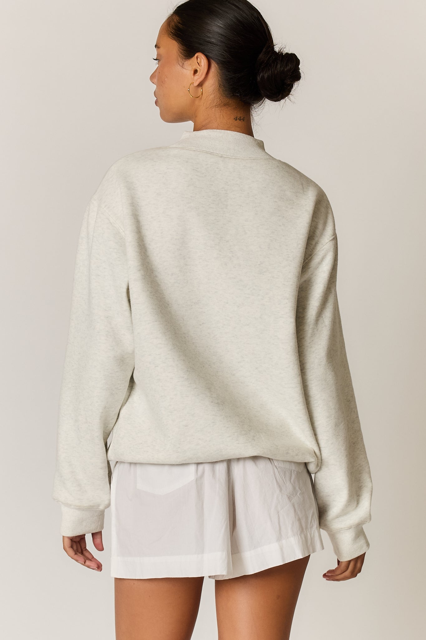 Logo Mockneck Pullover Grey