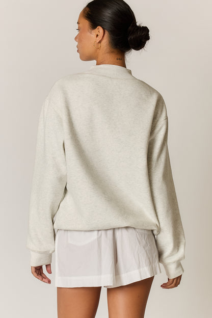 Logo Mockneck Pullover Grey
