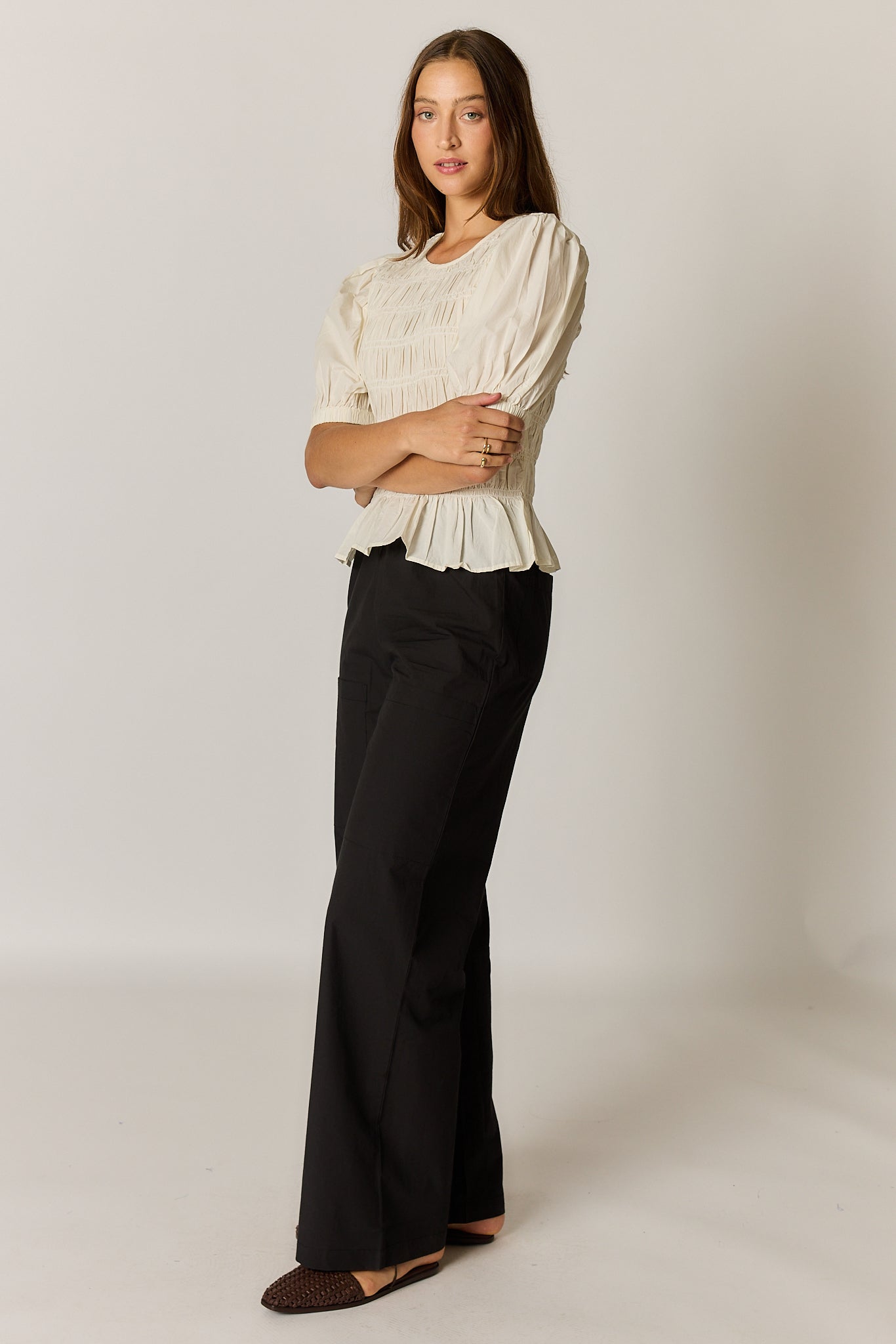Pyke Shirred Top Coconut