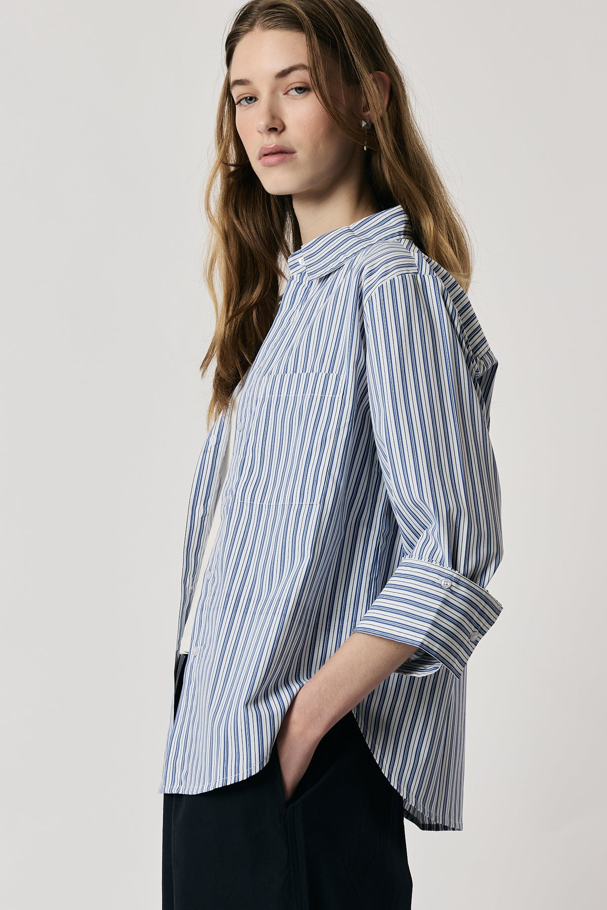 RUNA SHIRT LIGHT BLUE STRIPE