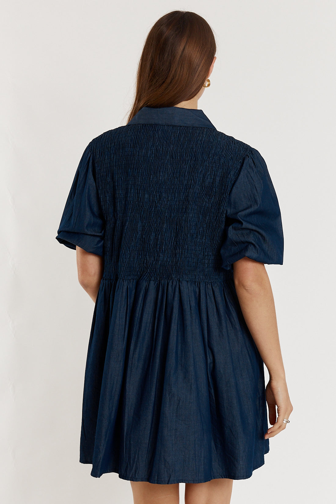 Gimlet Shirred Dress Denim