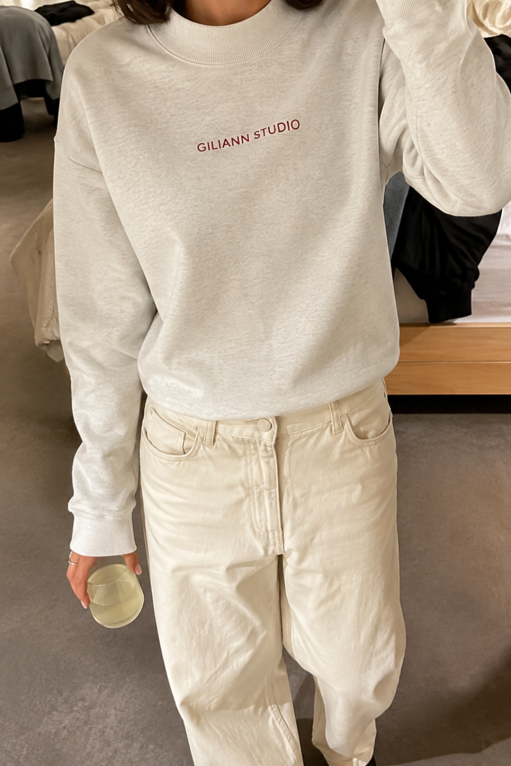 Logo Mockneck Pullover Grey